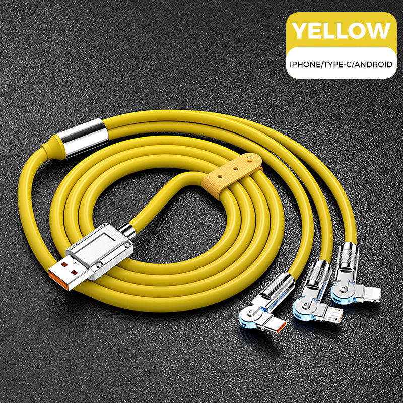 120W 3 in 1 Rotating Elbow Fast Charging Data Cable