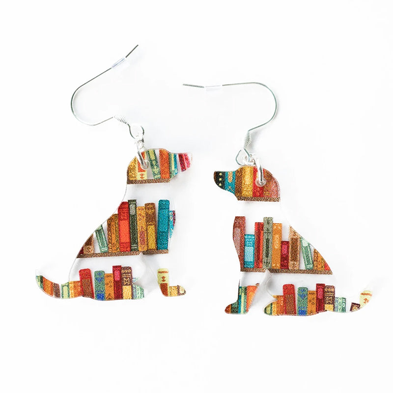 Cat Earrings With Books