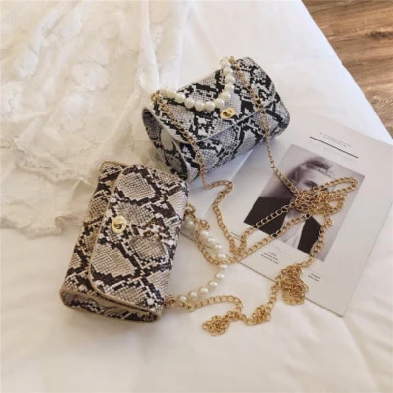Luxury Designer Wild Serpentine Small Square Crossbody Bags