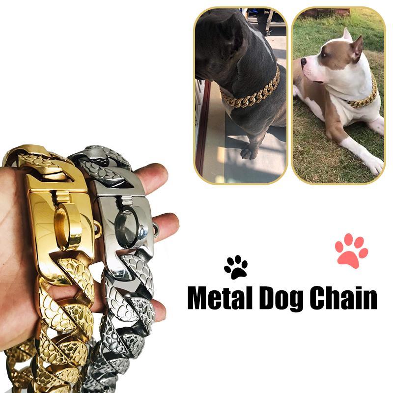 Heavy Duty Metal Chain Collar for Large Dogs