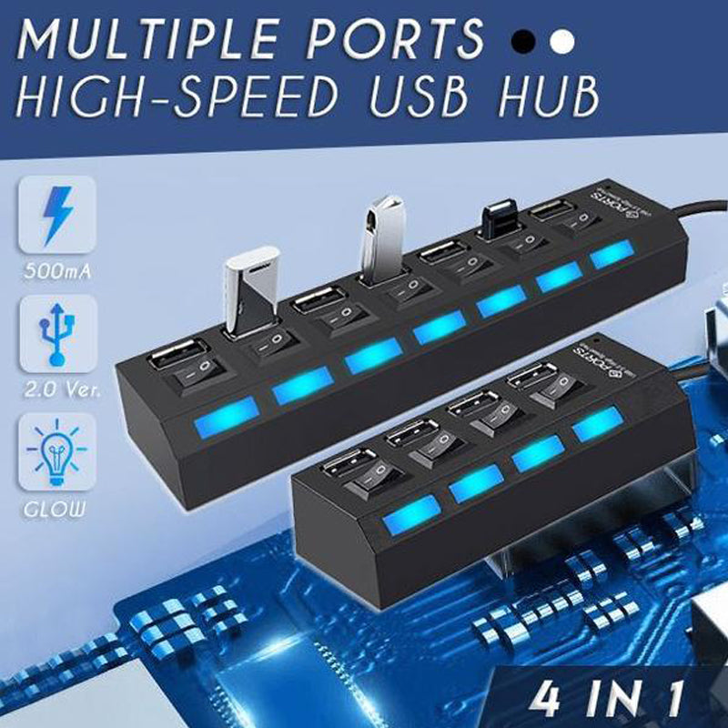 ✔️Multiple Ports High-Speed USB Hub