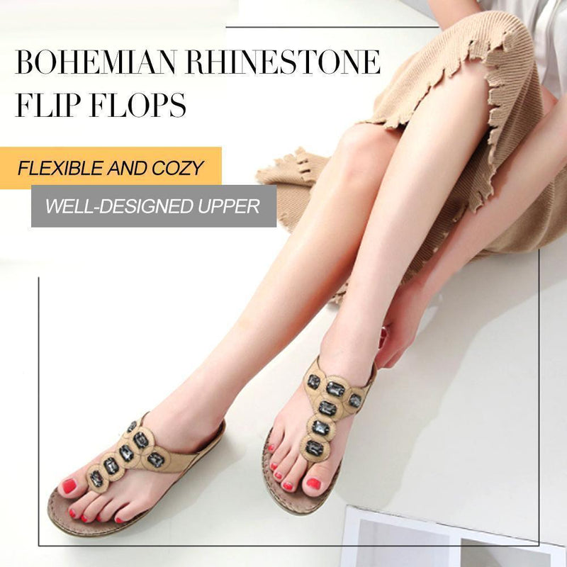 Bohemian Rhinestone Flip Flops
