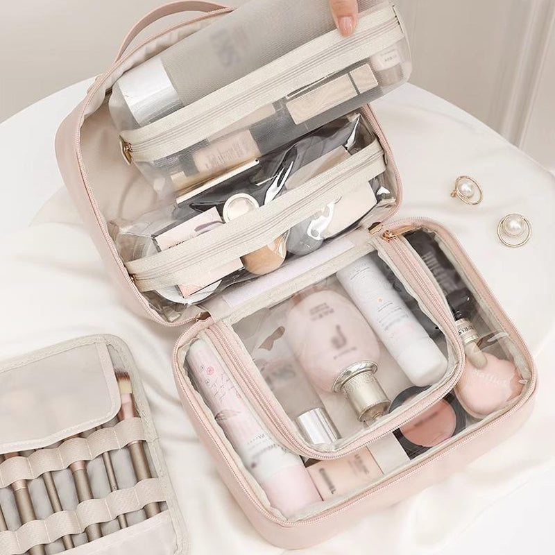 Multi-Compartment Toiletry Cosmetics Bag