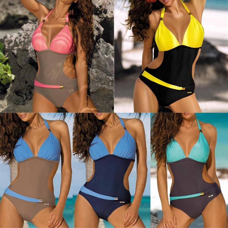 2019 New Sexy Swimsuit Multicolored Leak Back Triangle