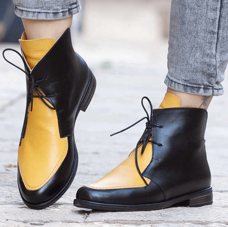 Women Platform Lace Up Buckle Shoes