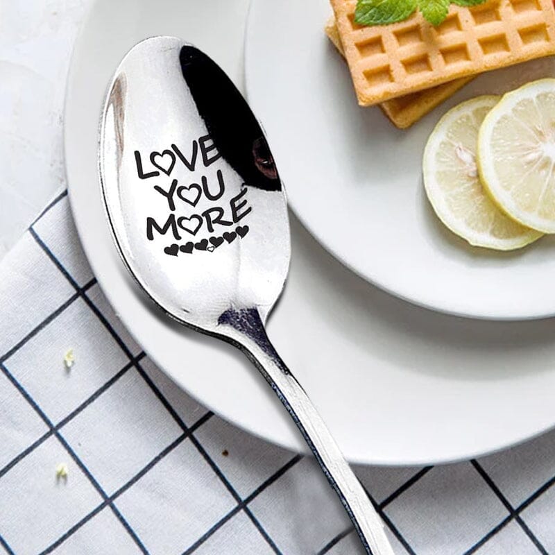 'Love You More' Engraved Spoon