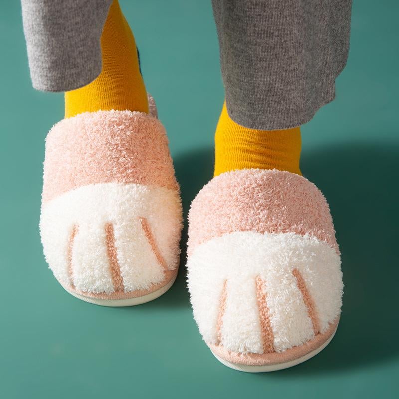 Winter Cat Paw Cotton Slippers