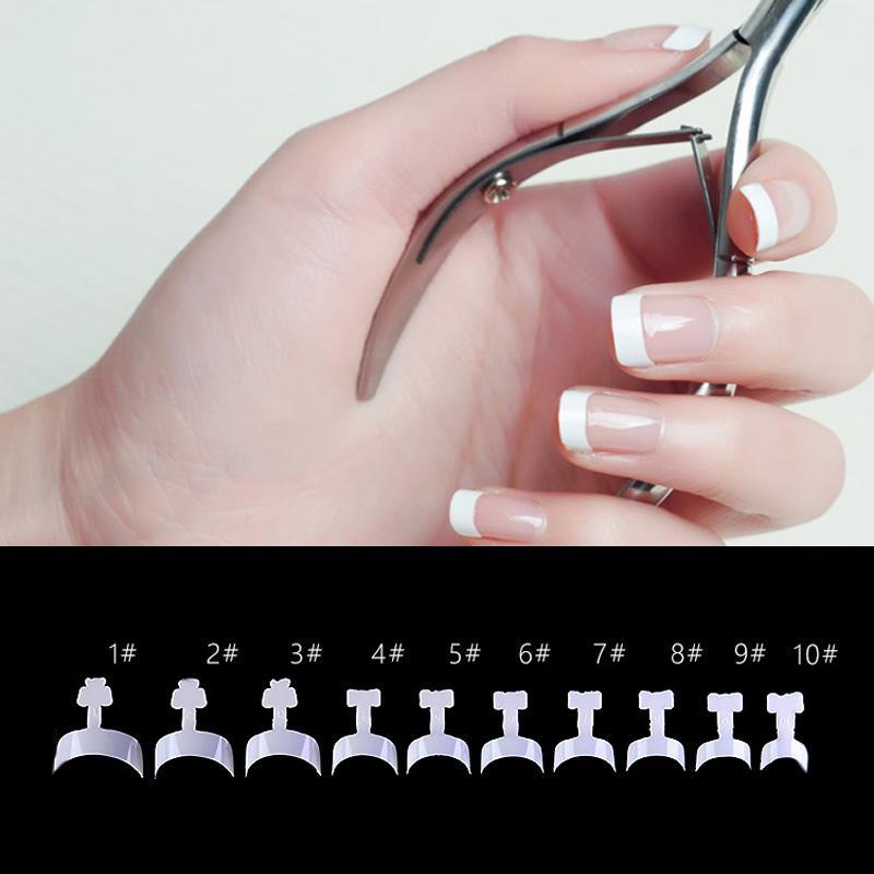 Glue-On French Manicure Nails Kit (100 pcs)