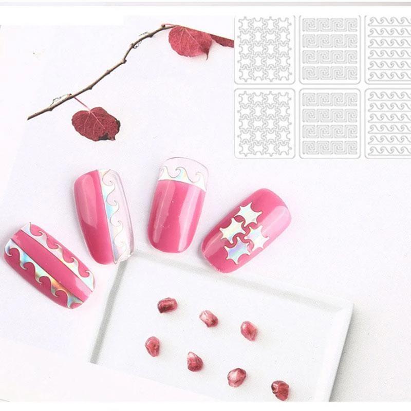 Hollow Nail Stencil DIY Stickers Kit