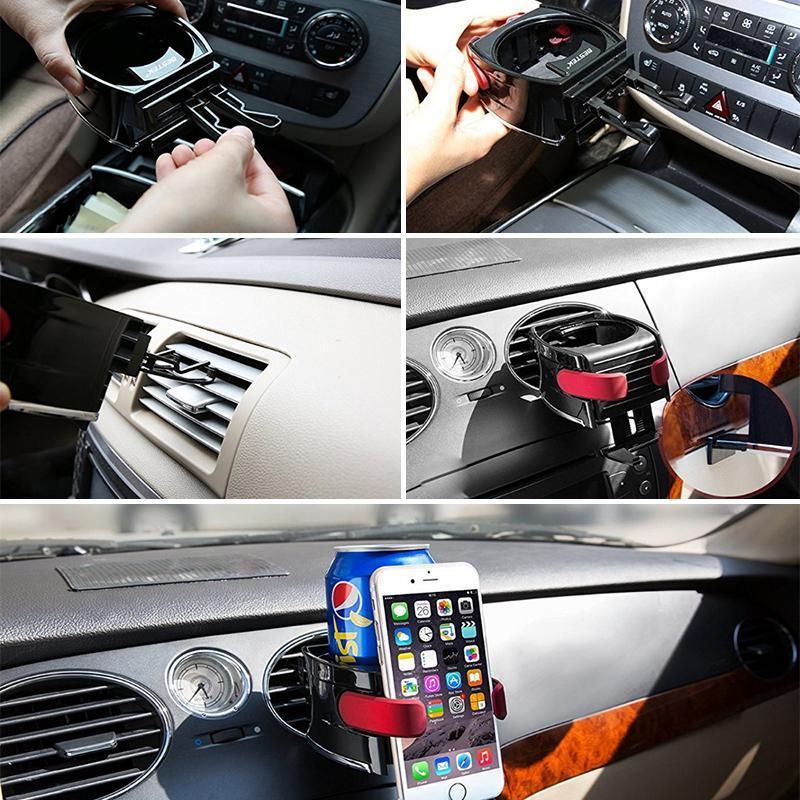 Phone & Cup Air Vent Clip-on Holder