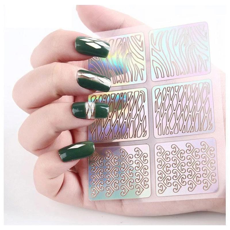 Hollow Nail Stencil DIY Stickers Kit