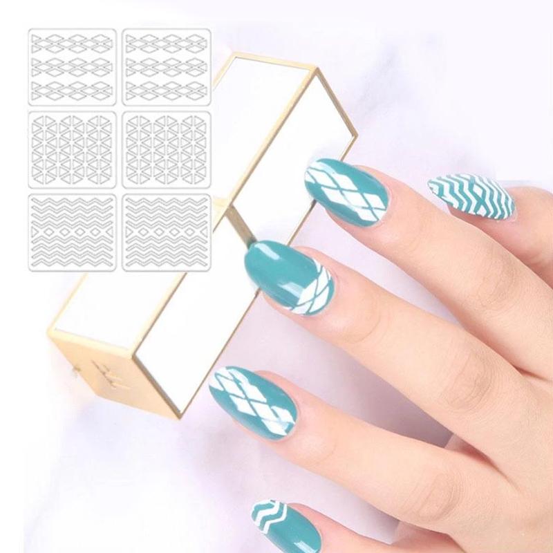 Hollow Nail Stencil DIY Stickers Kit