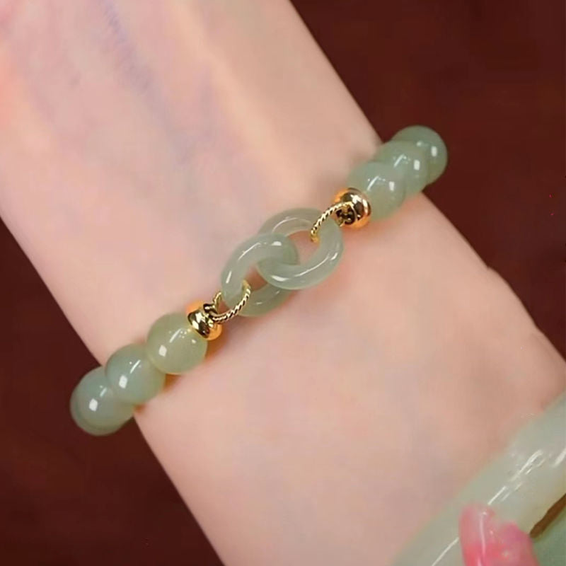 Interlocking Hetian Jade Bracelet