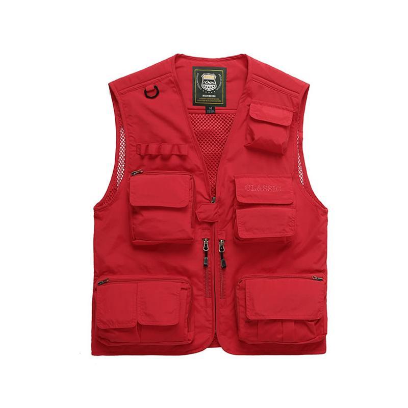 Outdoor Lightweight Mesh Fabric Vest with 16 Pockets