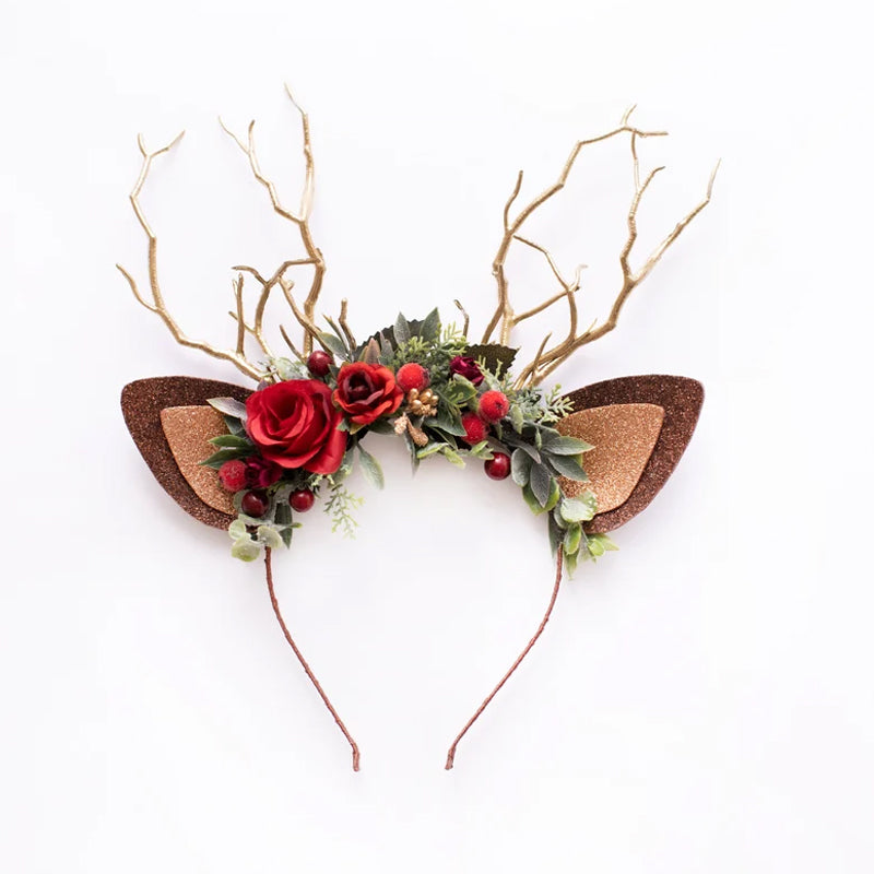 Christmas Flower Deer Headband