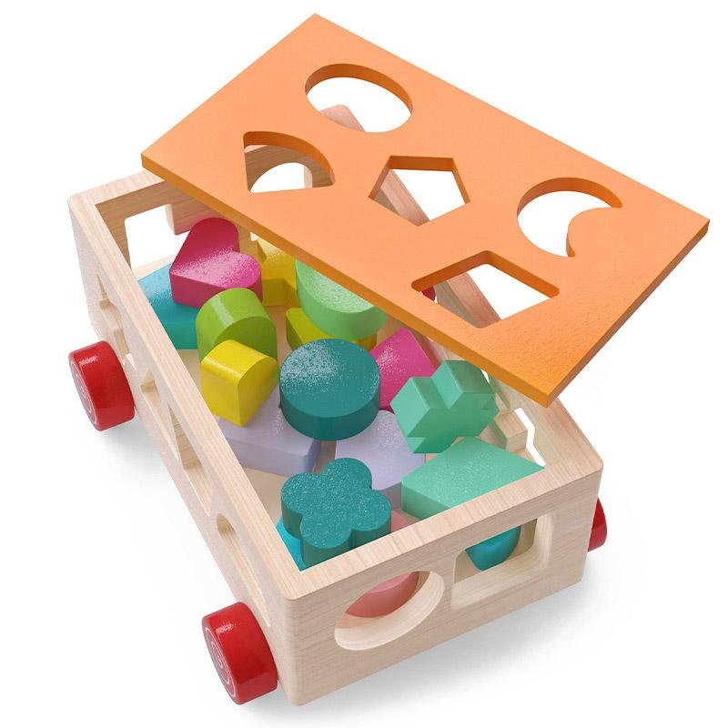 17 hole building block car toy