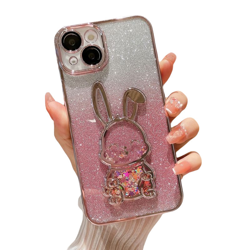 Gradient Glitter Quicksand Rabbit Case Cover For iPhone